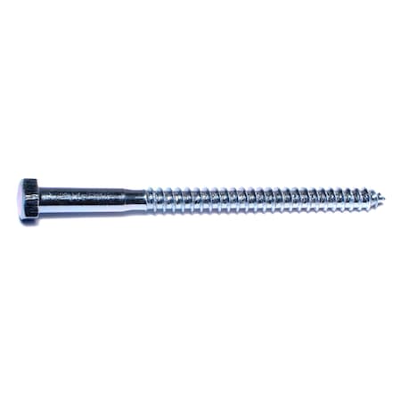Midwest Fastener Lag Screw, 3/8 in, 5-1/2 in, Steel, Zinc Plated Hex Hex Drive, 50 PK 01322